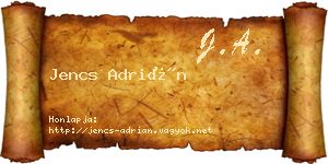 Jencs Adrián névjegykártya
